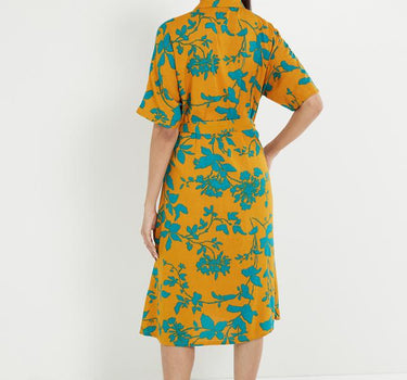 Printed Rayon Regular Fit Women's Midi Dress