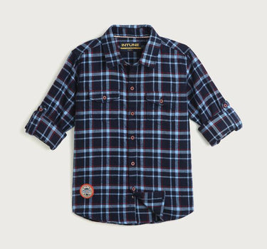 Adventure Checks Cotton Collared Boys Shirt