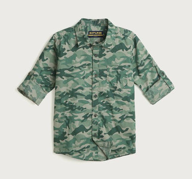 Adventure Camouflage Cotton Collared Boys Shirt