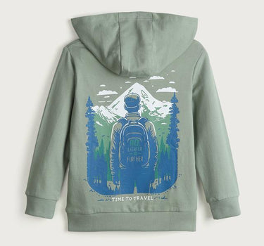 Adventure Graphic Print Cotton Hooded Boys Sweatshirt