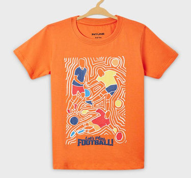 Game Graphic Print Cotton Round Neck Boys T-Shirt