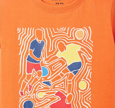 Game Graphic Print Cotton Round Neck Boys T-Shirt