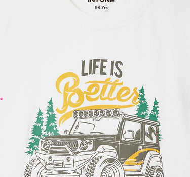 Adventure Graphic Print Cotton Round Neck Boys T-Shirt