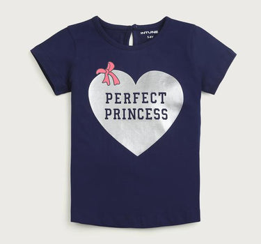 Printed Cotton Round Neck Girls T-Shirt