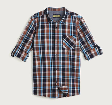 Adventure Checks Cotton Collared Boys Shirt