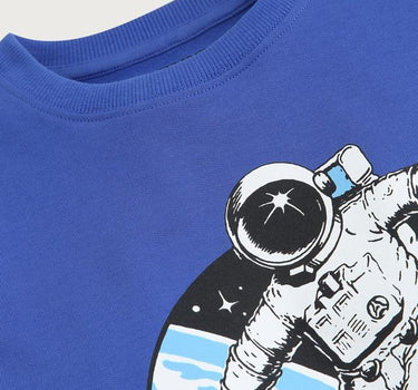 Space Graphic Print Cotton Round Neck Boys Sweatshirt