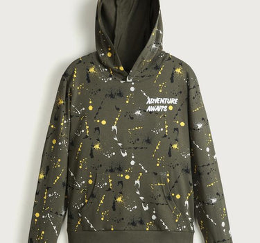 Adventure Graphic Print Cotton Hooded Boys Sweatshirt