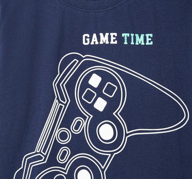 Game Graphic Print Cotton Round Neck Boys T-Shirt