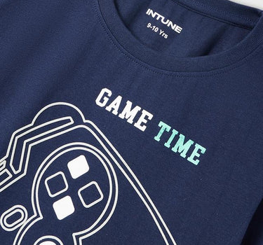 Game Graphic Print Cotton Round Neck Boys T-Shirt