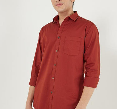 Solid Cotton Regular Fit Men's Casual Shirt
