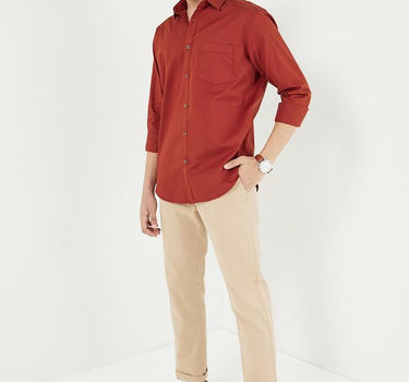 Solid Cotton Regular Fit Men's Casual Shirt