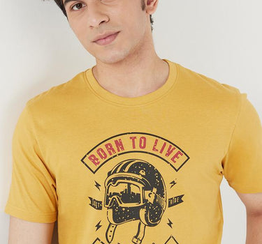Printed Cotton Round Neck Men's T-Shirt
