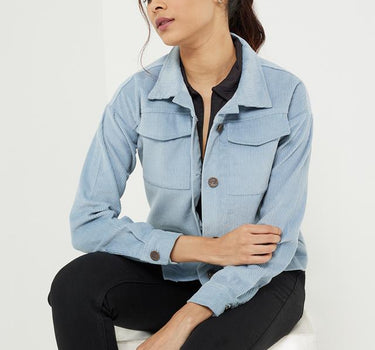 Solid Corduroy Regular Fit Women's Jacket
