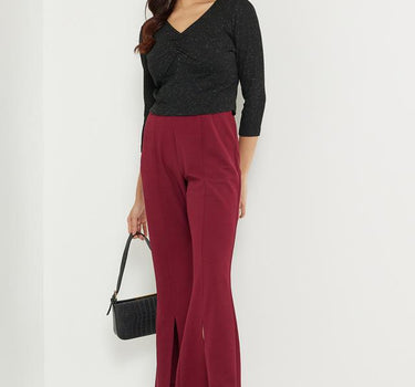Solid Polyester Regular Fit Women's Pants