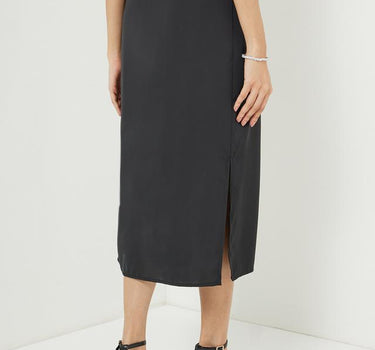Solid Satin Regular Fit Women's Skirt