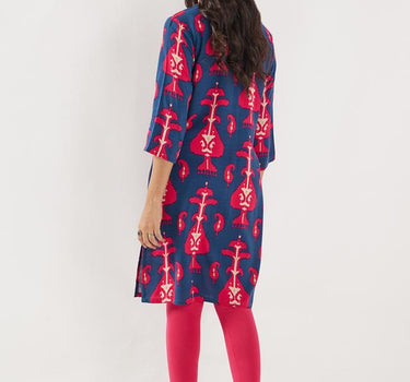 Printed Rayon Regular Fit Women's Long Kurta