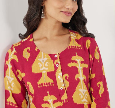 Printed Rayon Regular Fit Women's Long Kurta