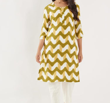 Printed Rayon Regular Fit Women's Long Kurta