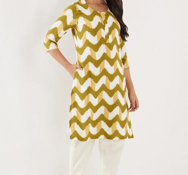 Printed Rayon Regular Fit Women's Long Kurta