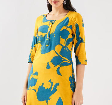 Printed Rayon Regular Fit Women's Long Kurta