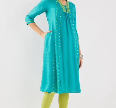 Printed Rayon Regular Fit Women's Long Kurta