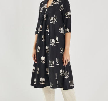 Printed Rayon Regular Fit Women's Long Kurta