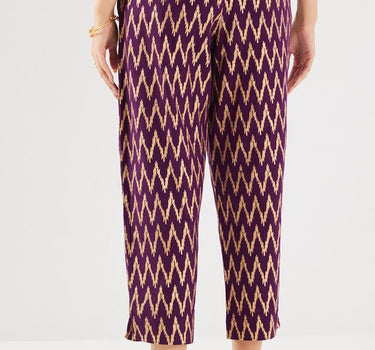 Printed Blended Fabric Regular Fit Women's Pants