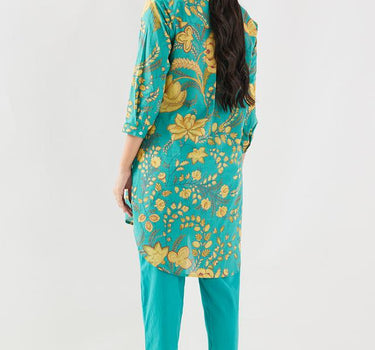 Printed Blended Fabric Regular Fit Women's Kurta Set