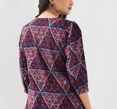 Printed Rayon Regular Fit Women's Short Kurta
