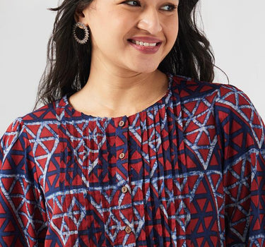 Printed Rayon Regular Fit Women's Short Kurta