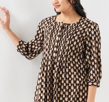 Printed Rayon Regular Fit Women's Short Kurta