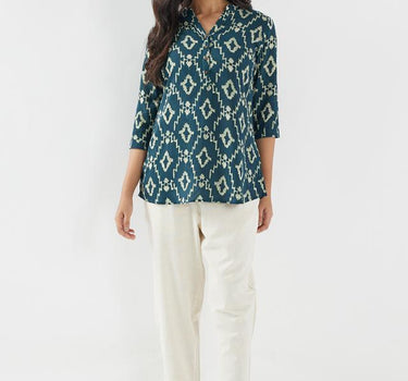 Printed Rayon Regular Fit Women's Short Kurta
