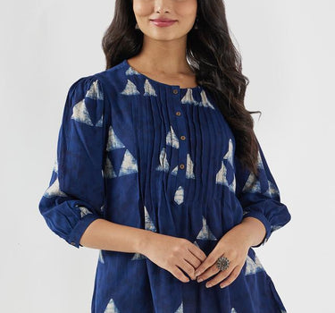 Printed Rayon Regular Fit Women's Short Kurta