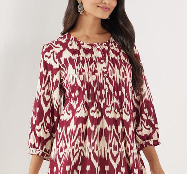 Printed Rayon Regular Fit Women's Short Kurta