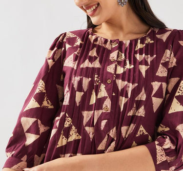 Printed Rayon Regular Fit Women's Short Kurta