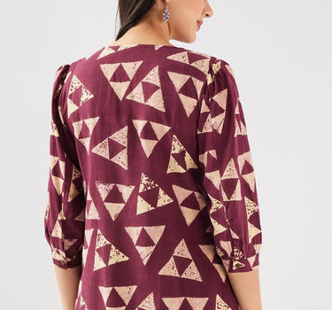 Printed Rayon Regular Fit Women's Short Kurta