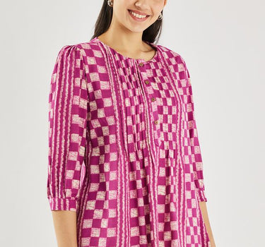 Printed Rayon Regular Fit Women's Short Kurta