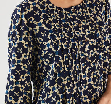 Printed Rayon Round Neck Women's Fusion Wear Kurta