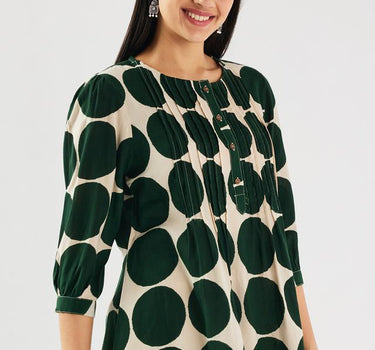 Printed Rayon Regular Fit Women's Short Kurta