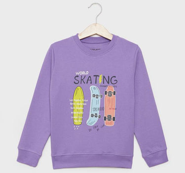 Printed Cotton Crew Neck Boys Sweatshirt