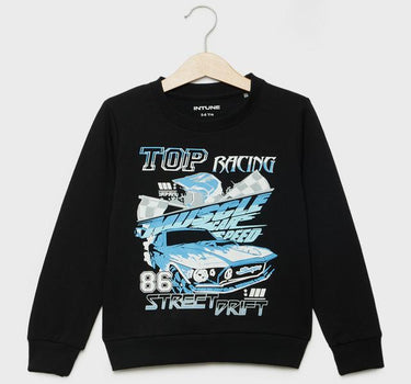 Printed Cotton Regular Fit Boys Sweatshirt