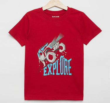 Printed Cotton Crew Neck Boys T-Shirt