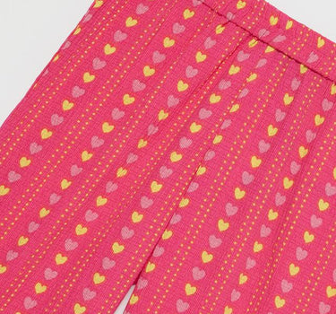 Printed Blended Fabric Flared Fit Infant Girls Pants