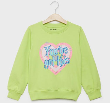 Solid Blended Fabric Regular Fit Infant Girls Sweatshirt