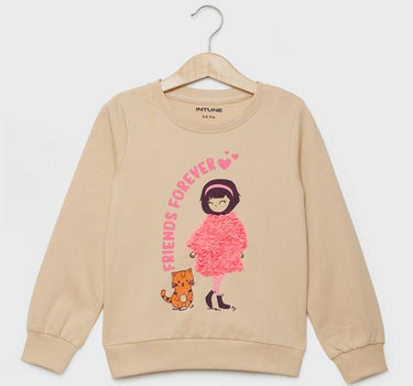 Graphic Print Cotton Regular Fit Infant Girls Sweatshirt