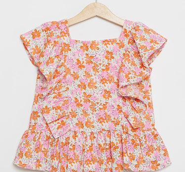 Printed Blended Fabric Regular Fit Infant Girls Top