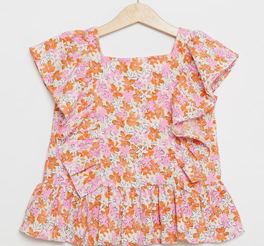 Printed Blended Fabric Regular Fit Infant Girls Top