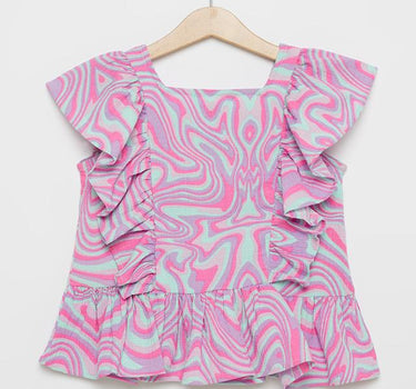 Printed Blended Fabric Regular Fit Infant Girls Top