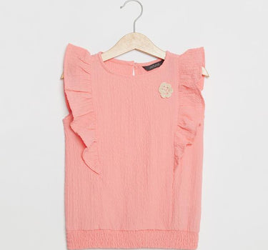 Solid Cotton Regular Fit Infant Girls Top