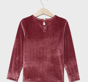 Solid Velvet Regular Fit Infant Girls Top